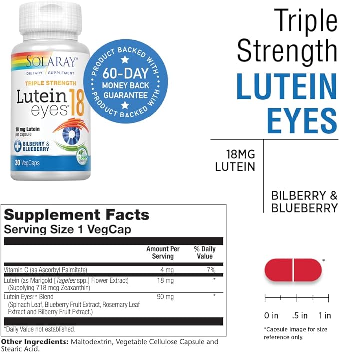 SOLARAY Triple Strength Lutein Eyes 18 mg (30 CT)