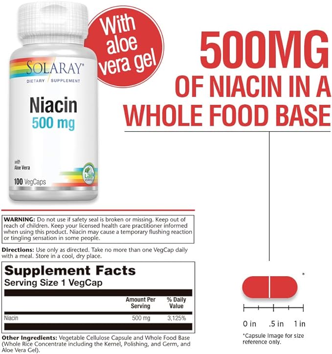 SOLARAY Niacin 500mg (100 VegCaps)