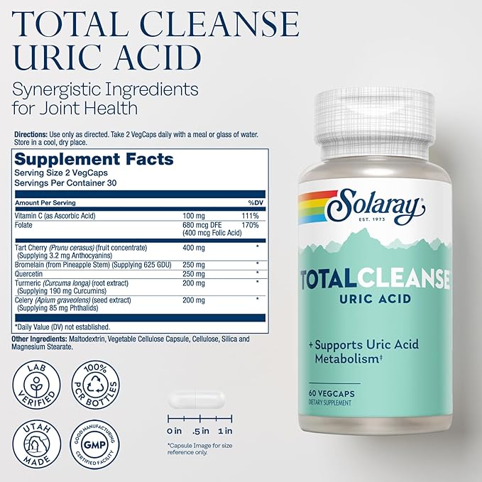 SOLARAY Total Cleanse™ Uric Acid (60 VegCaps)