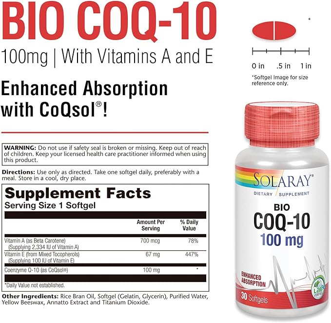 SOLARAY Bio CoQ-10 100mg (30 softgels)