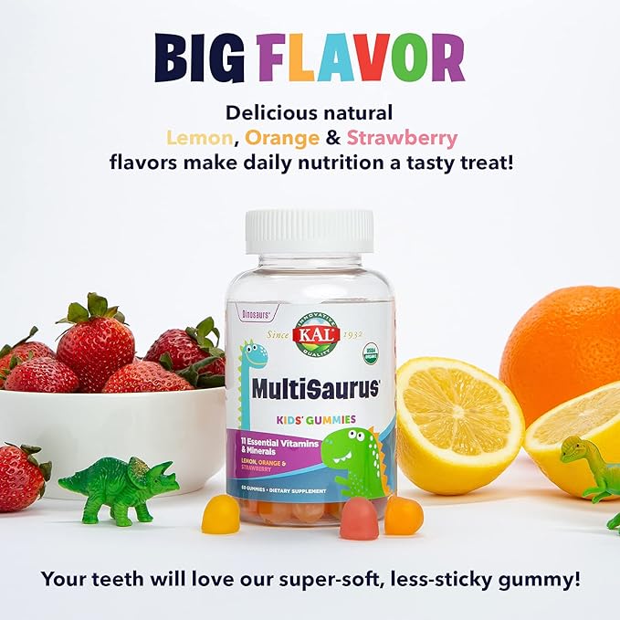 KAL MultiSaurus® Kids Organic Multivitamin Gummy (60 Gummies)