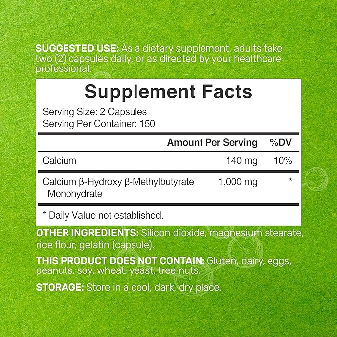 DEAL SUPPLEMENT Ultra Strength HMB Supplements 1000mg, 300 Capsules | Natural Workout Supplement | Muscle Growth, Fitness, Energy