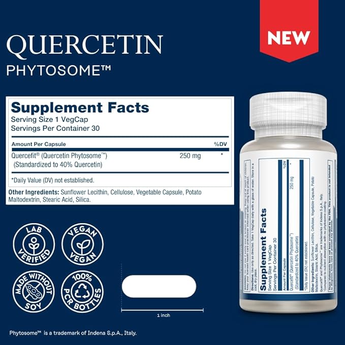 SOLARAY Quercetin Phytosome (30 Servings, 30 VegCaps)