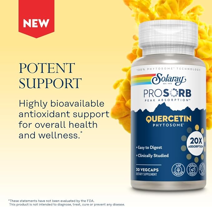 SOLARAY Quercetin Phytosome (30 Servings, 30 VegCaps)