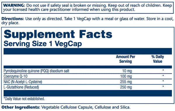 SOLARAY PQQ CoQ-10 w Glutathione (30 VegCaps)