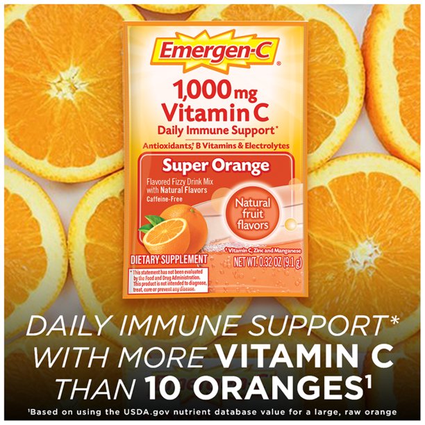 Emergen-C Vitamin C 1000 mg Variety Pack Drink Mix, 120 Packets