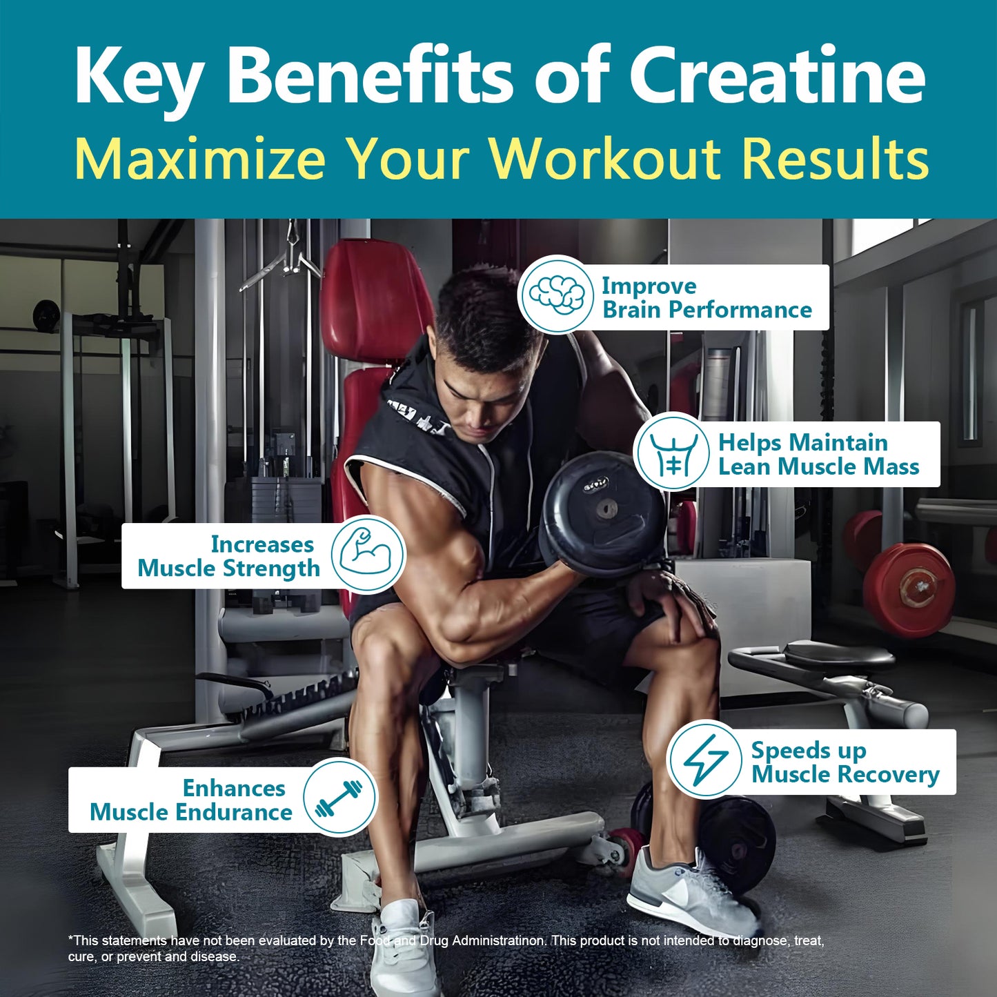 Deal Supplement Creatine Monohydrate Powder Fitness Healthcare Supplement for improve，Strength and Endurance Muscle 600g-5g per Serving