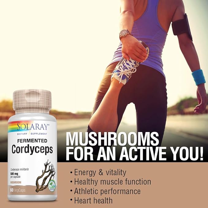SOLARAY Cordyceps Mushroom Extract 1000mg (60 VegCaps)
