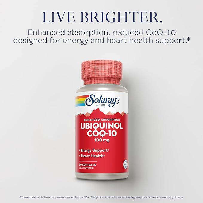 SOLARAY CoQ-10 Ubiquinol EA 100mg (30 softgels)