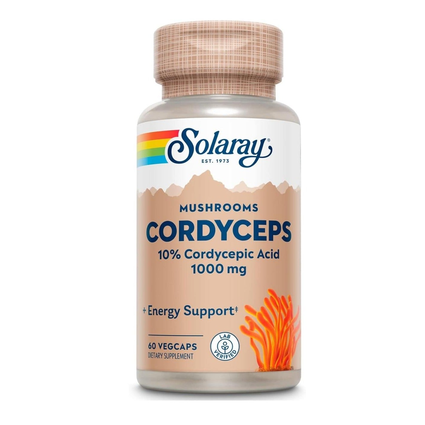 SOLARAY Cordyceps Mushroom Extract 1000mg (60 VegCaps)