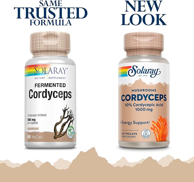 SOLARAY Cordyceps Mushroom Extract 1000mg (60 VegCaps)