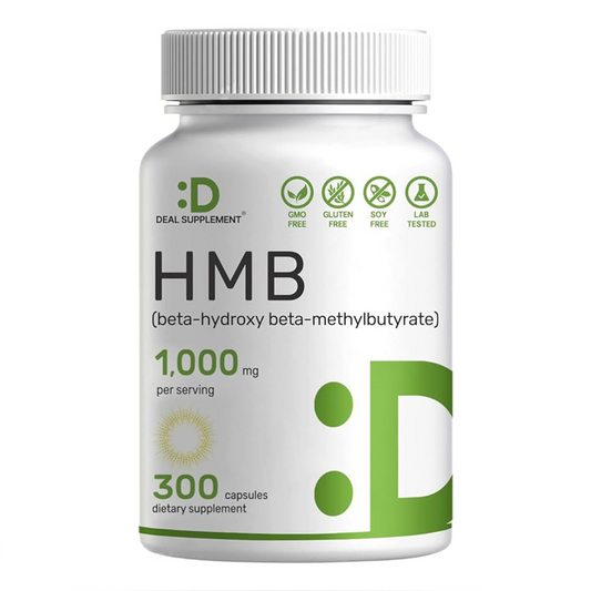 DEAL SUPPLEMENT Ultra Strength HMB Supplements 1000mg, 300 Capsules | Natural Workout Supplement | Muscle Growth, Fitness, Energy