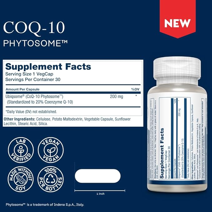 SOLARAY CoQ-10 Phytosome (30 Servings, 30 VegCaps)
