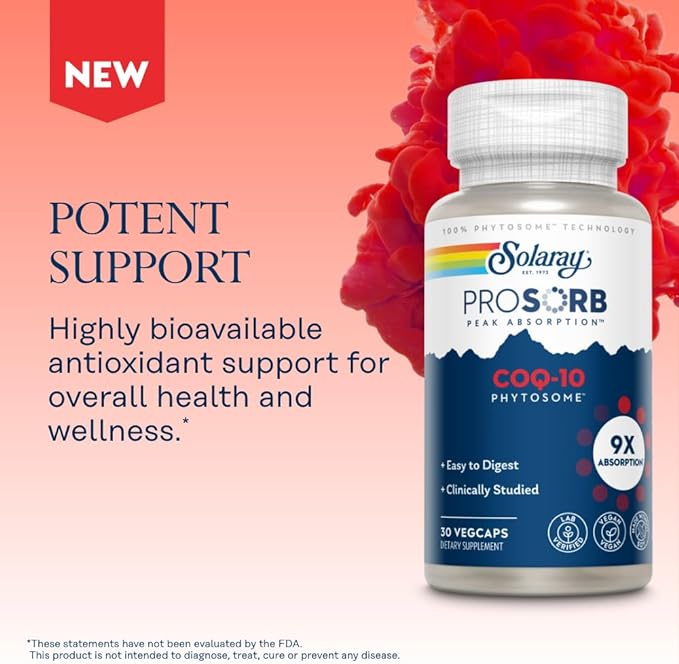 SOLARAY CoQ-10 Phytosome (30 Servings, 30 VegCaps)