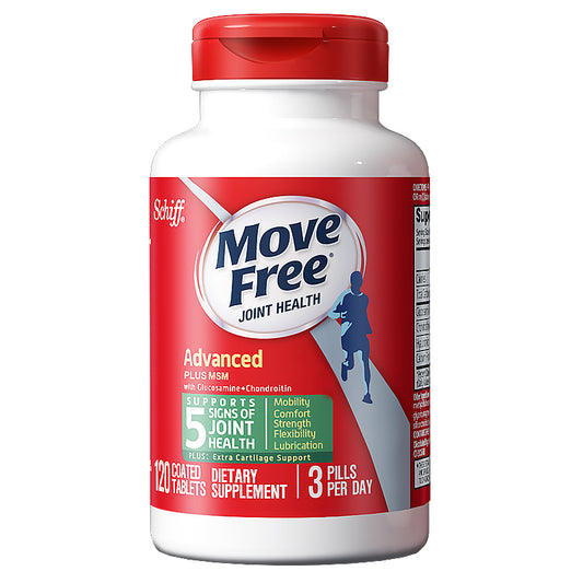 MoveFree Advanced Plus MSM with Glucosamine & Chondroitin, Tablets (120 Count Box)