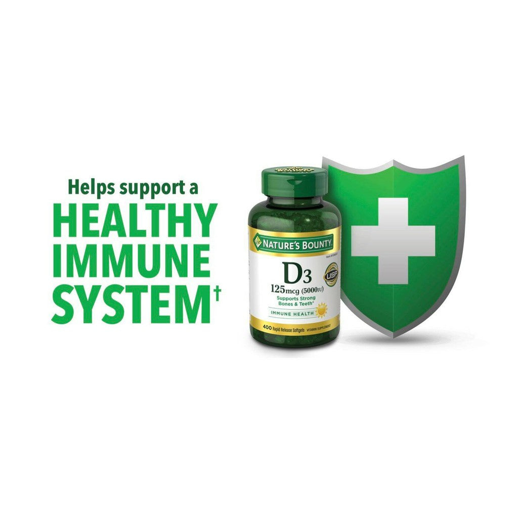 Nature's Bounty Vitamin D3 125 mcg, 400 Softgels