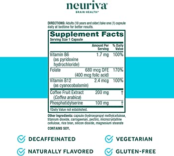 NEURIVA Plus Brain Supplement For Memory, Focus & Concentration + Cognative Function (30 Capsules)
