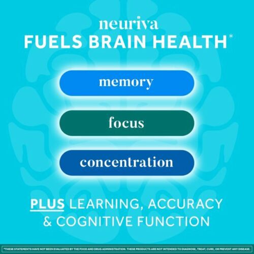 NEURIVA Plus Brain Supplement For Memory, Focus & Concentration + Cognative Function (30 Capsules)